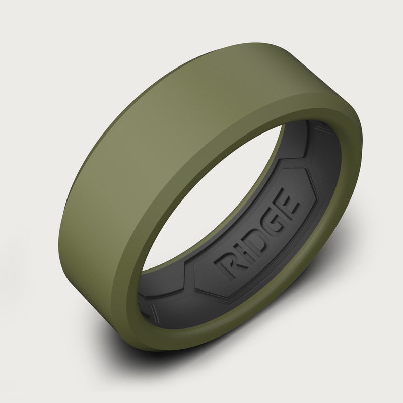 8mm Silicone Ring Set - Matte Olive