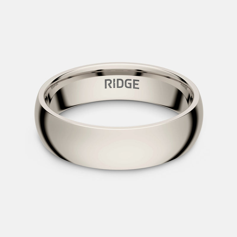 6mm Rounded Ring Set - Platinum - Tantalum Carbide