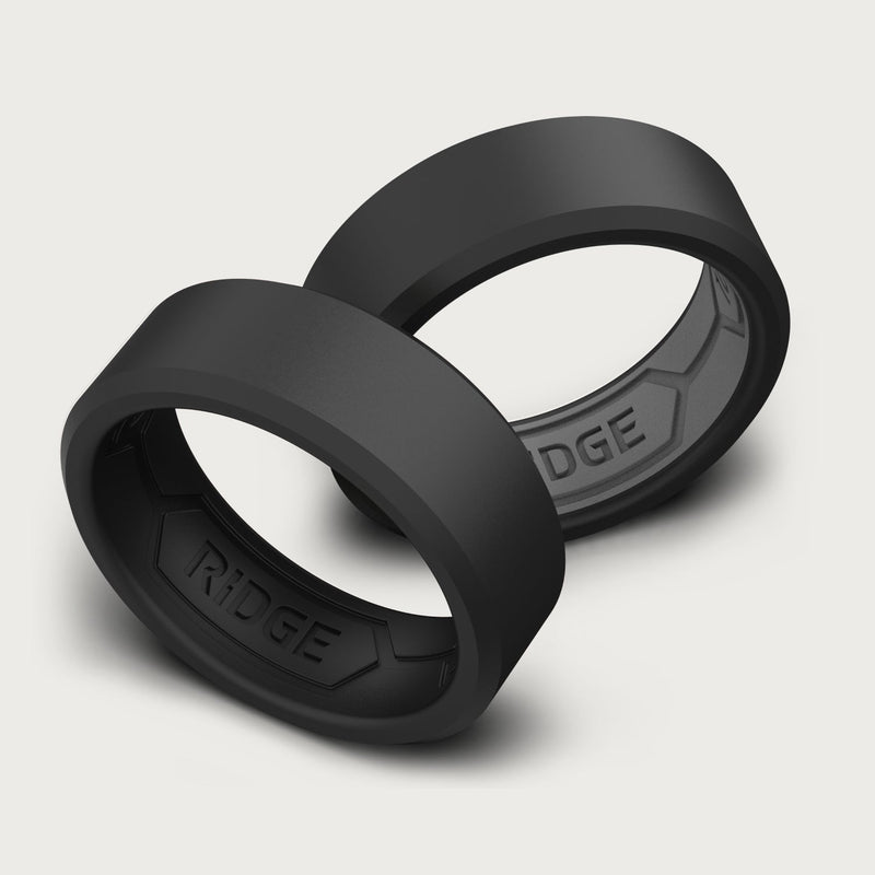 8mm Silicone Ring Set - Royal Black