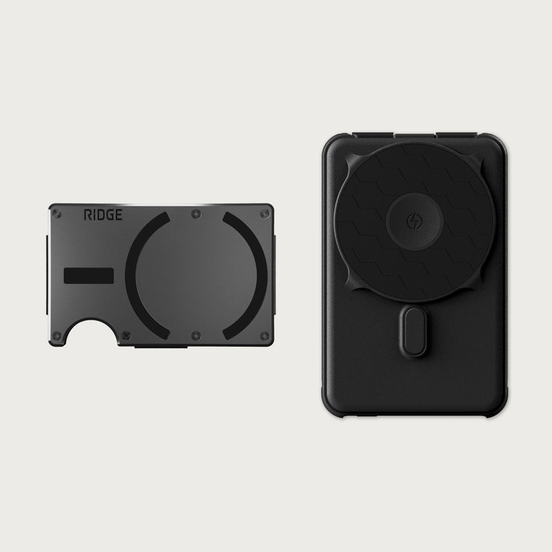 Ridge Wallet for MagSafe + Power Bank - Gunmetal + Matte Black — image 1