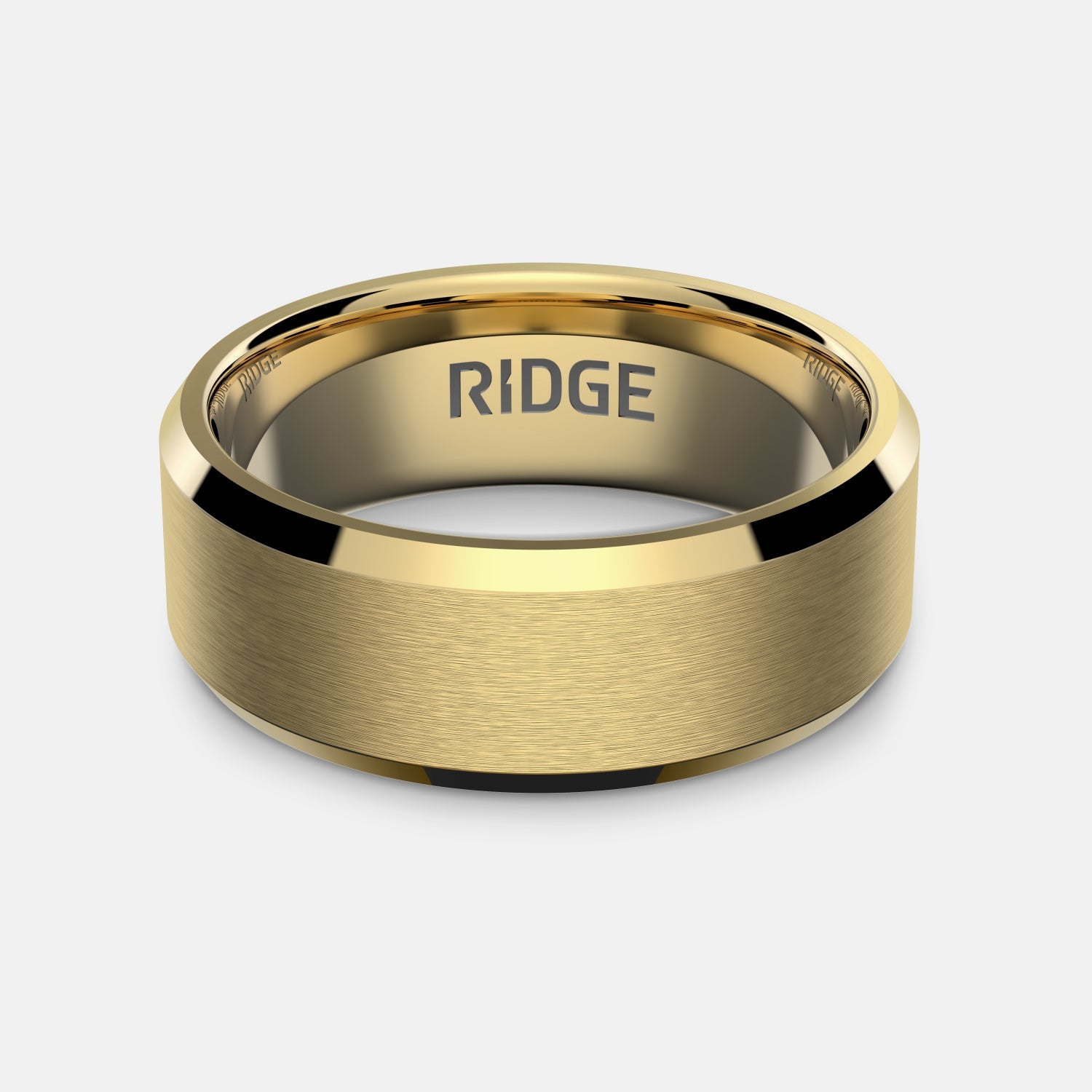 8mm Beveled Ring Set - 24K Gold - Tantalum