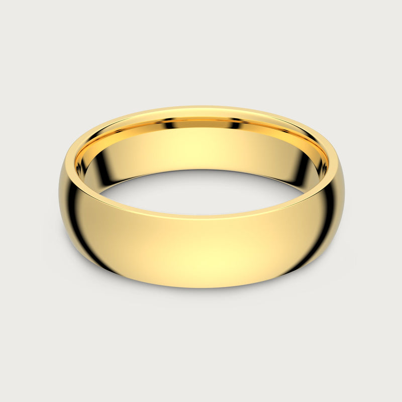 6mm Rounded Ring Set - 24K Gold - Tantalum Carbide