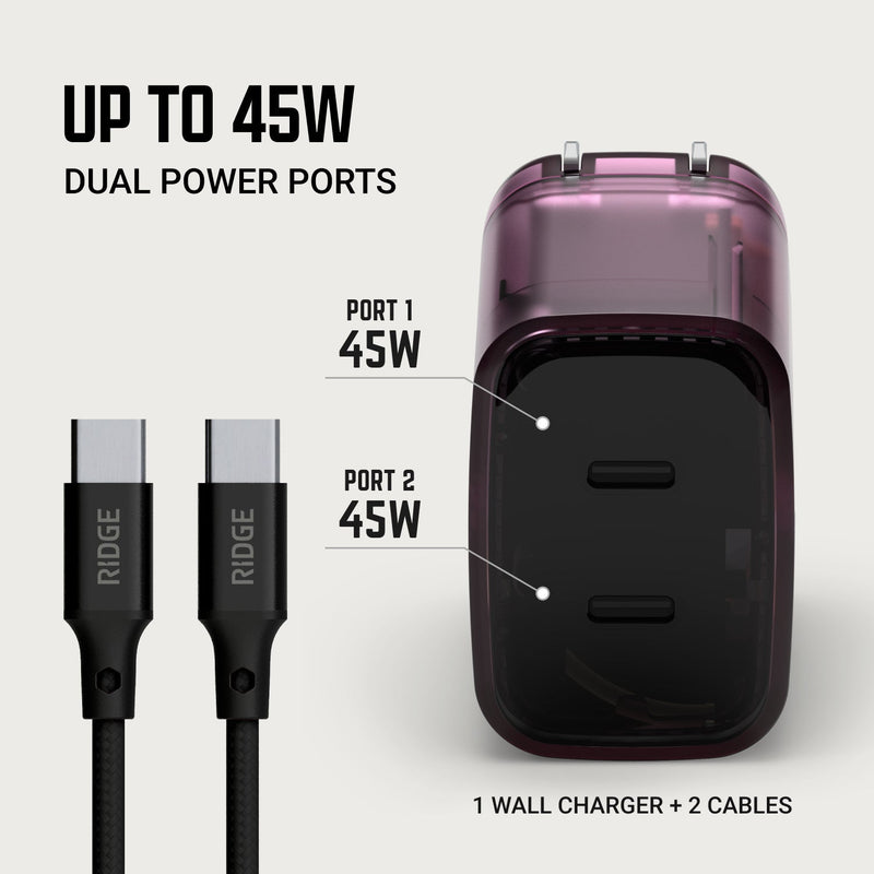 Wall Charger Set - 45W - Atomic Purple