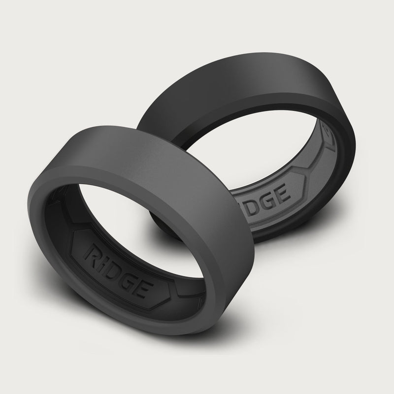 8mm Silicone Ring Set - Gunmetal
