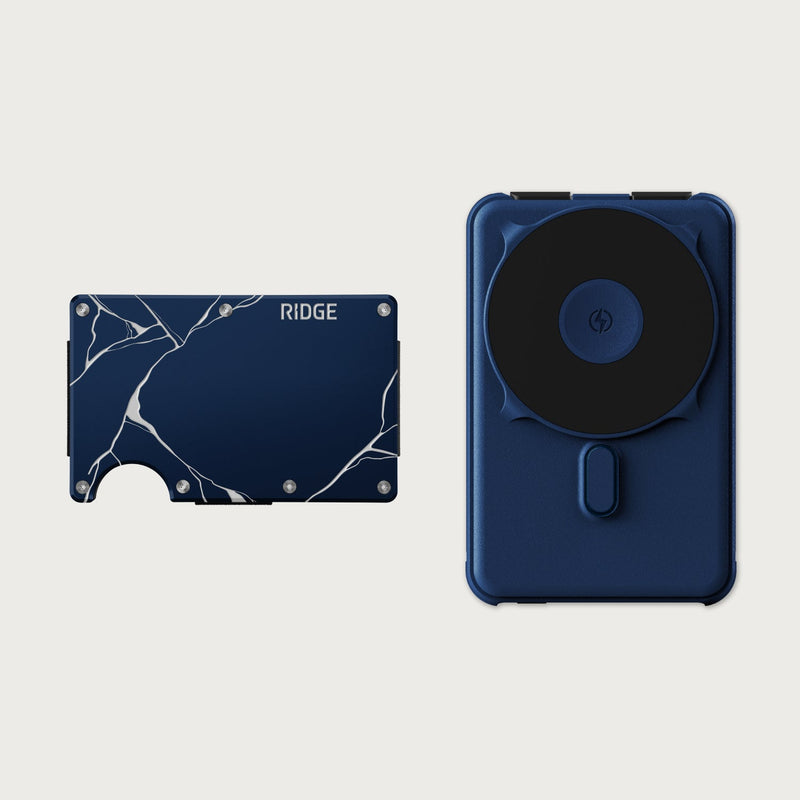 Ridge Wallet + Power Bank - Kintsugi - Navy + Dark Harbor
