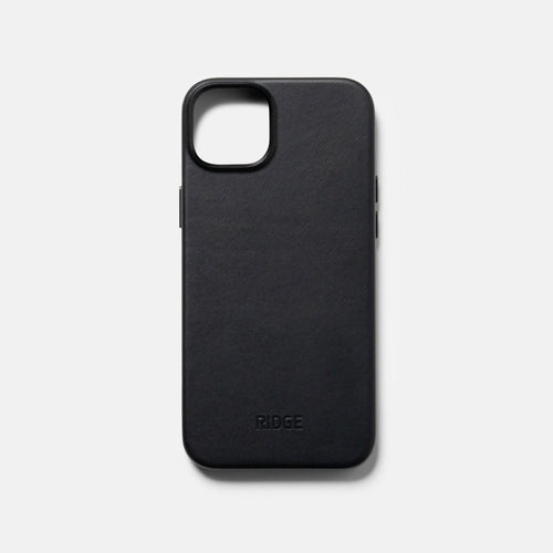 Ridge Phone Case - Midnight Black Leather - iPhone 15 Plus