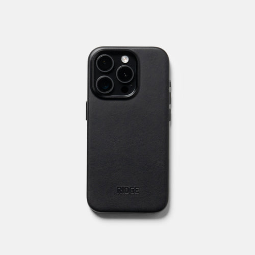 Ridge Phone Case - Midnight Black Leather - iPhone 15 Pro