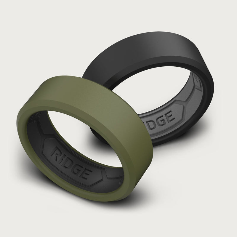 8mm Silicone Ring Set - Matte Olive