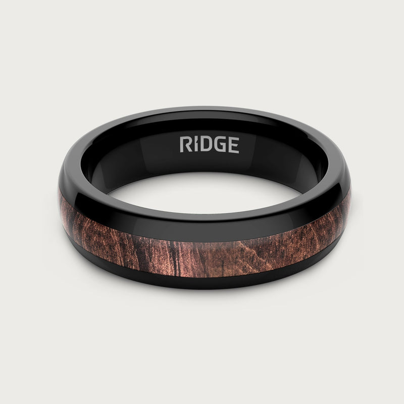 6mm Rounded Ring Set - Mopane Wood