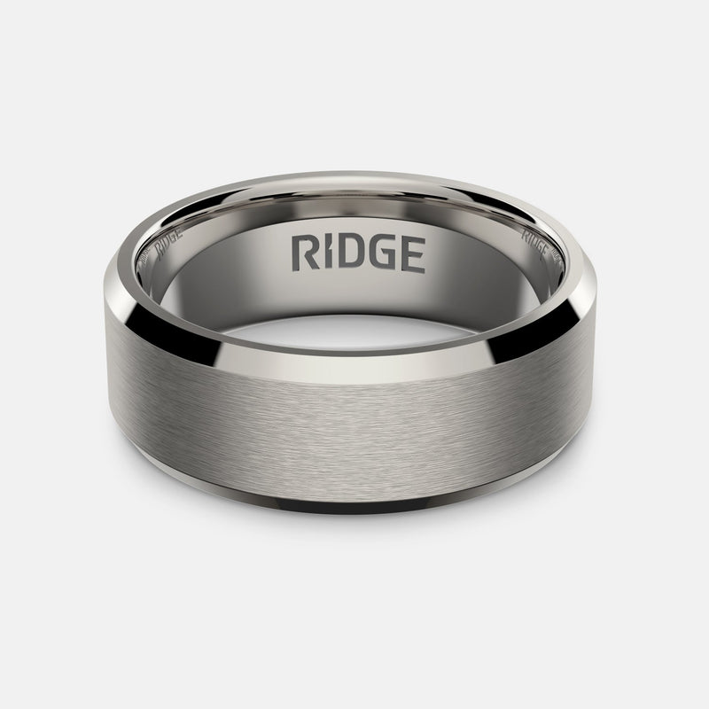 8mm Beveled Ring Set - Platinum - Tantalum Carbide