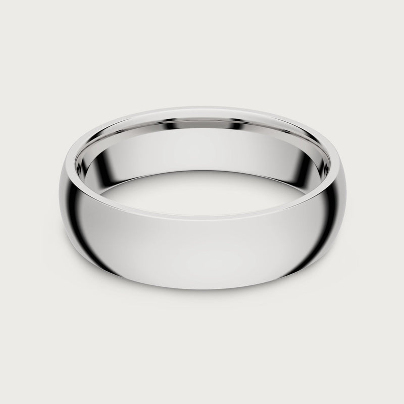 6mm Rounded Ring Set - Platinum - Tantalum Carbide