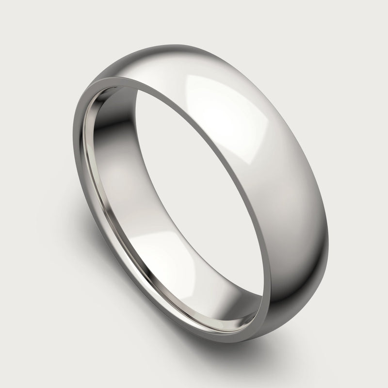 6mm Rounded Ring Set - Platinum - Tantalum Carbide