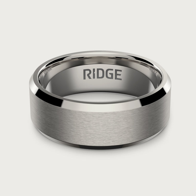 8mm Beveled Ring Set - Platinum - Tantalum Carbide