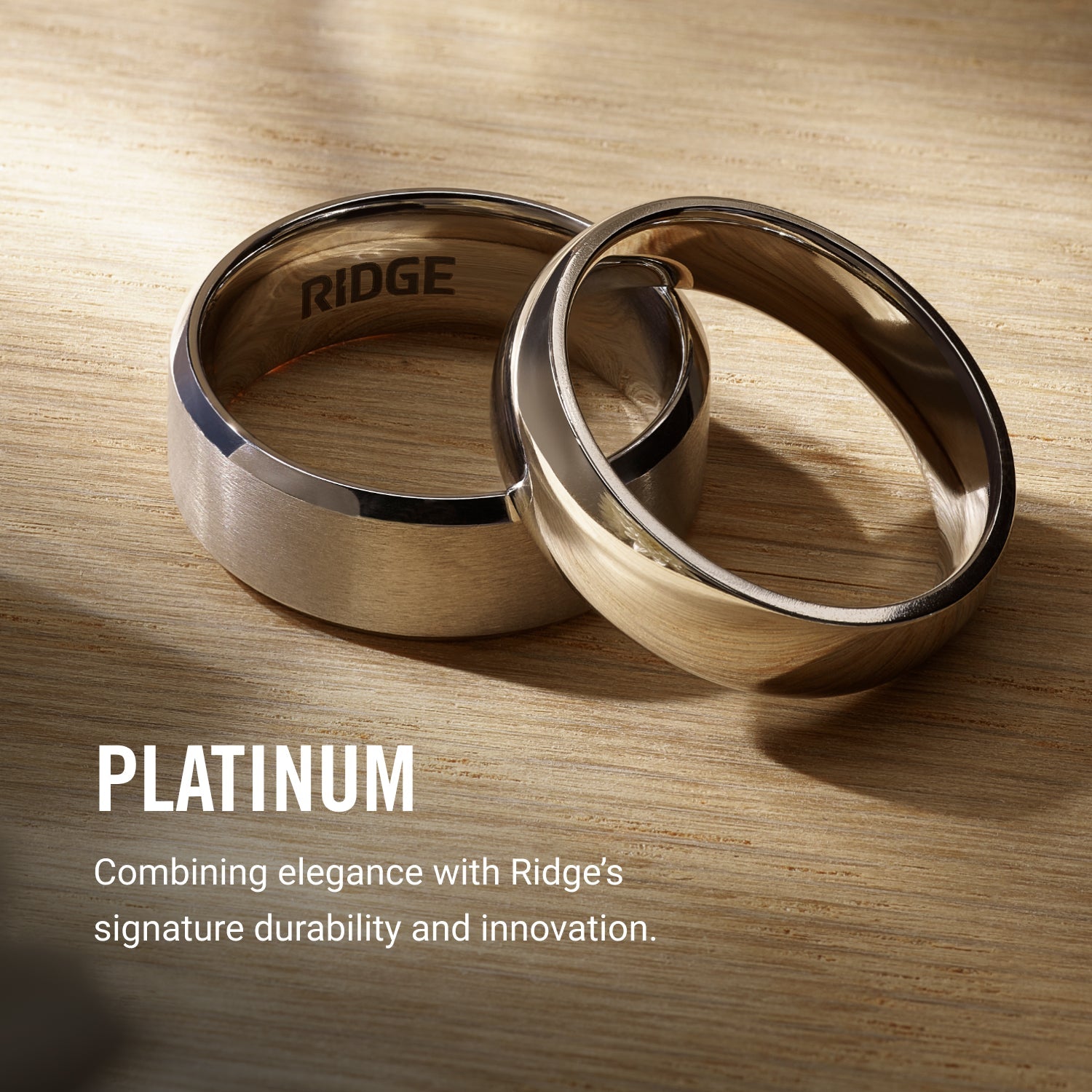 6mm Rounded Ring Set - Platinum - Tantalum