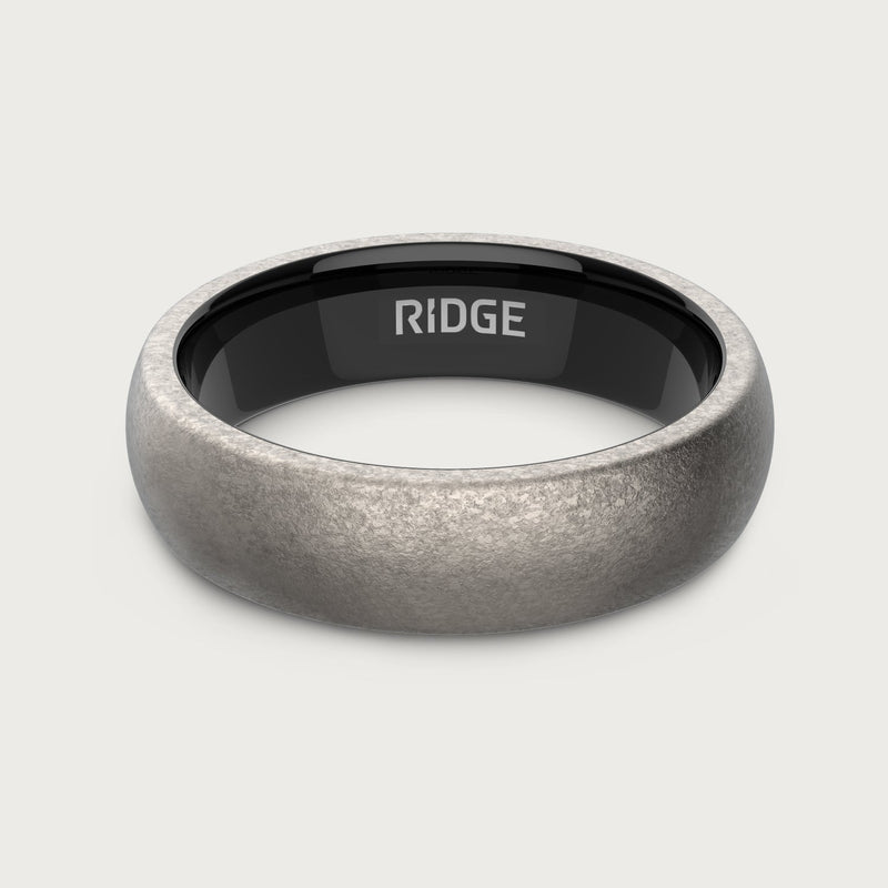 6mm Rounded Ring Set - Stonewashed Titanium