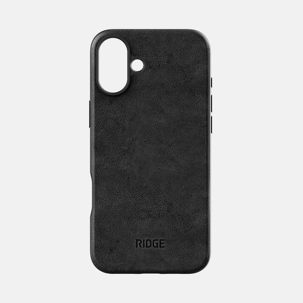 Ridge Phone Case - Midnight Black Leather - iPhone 16 Plus – Ridge CA