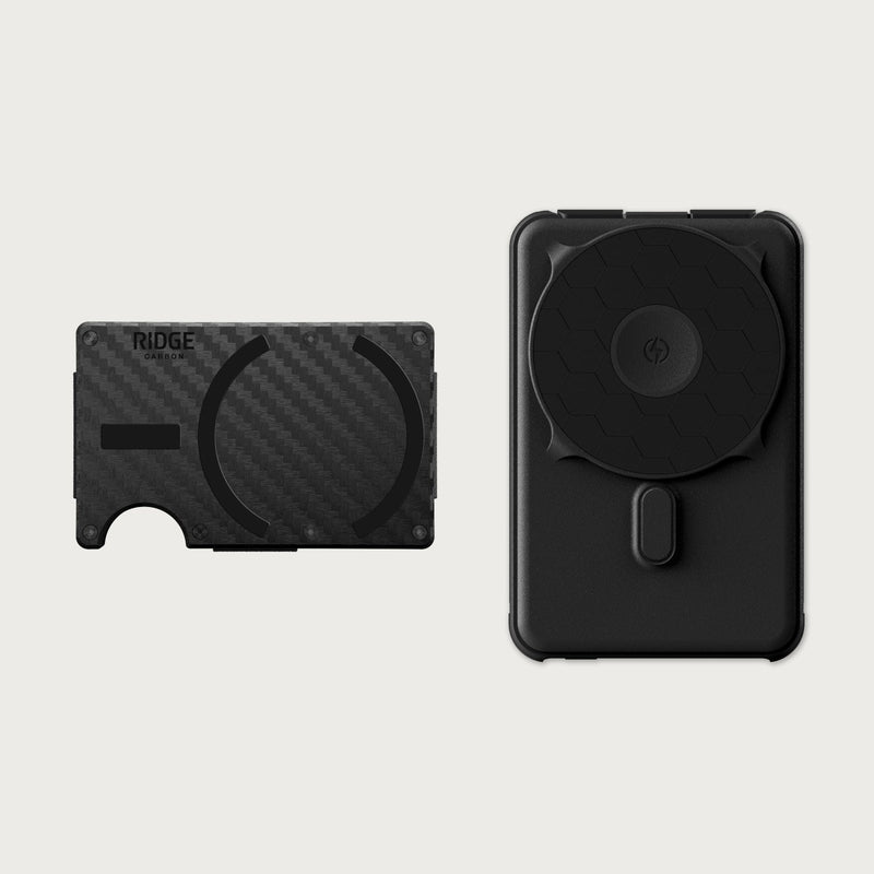 Ridge Wallet for MagSafe + Power Bank - Carbon Fiber 3K + Matte Black — image 1
