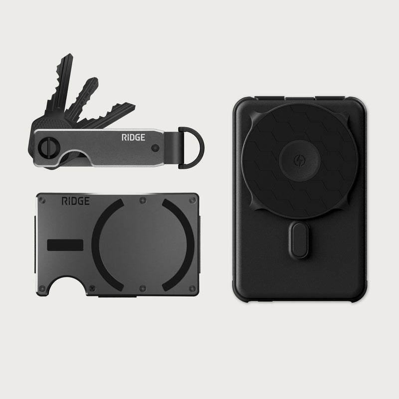 Ridge Wallet for MagSafe + Power Bank + KeyCase - Gunmetal + Matte Black + Gunmetal — image 1