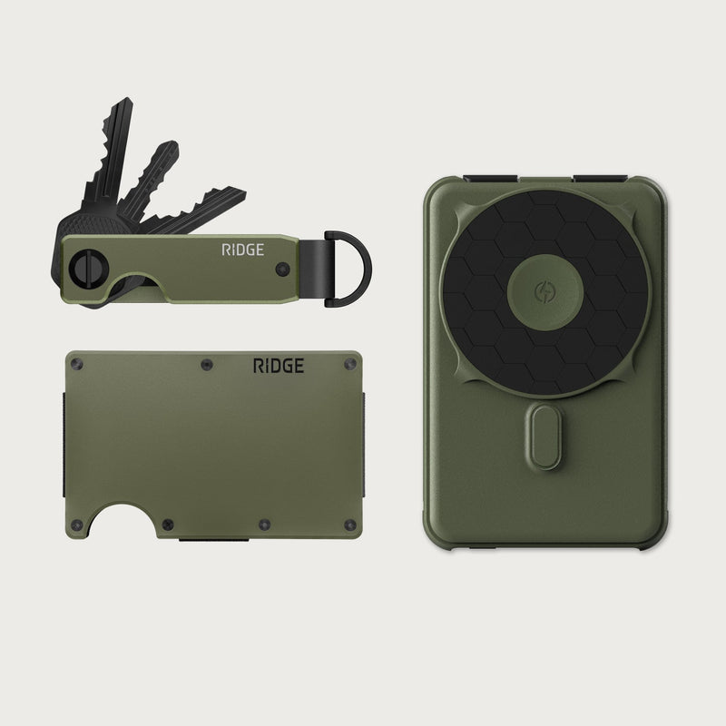 Ridge Wallet + Power Bank + KeyCase - Matte Olive — image 1