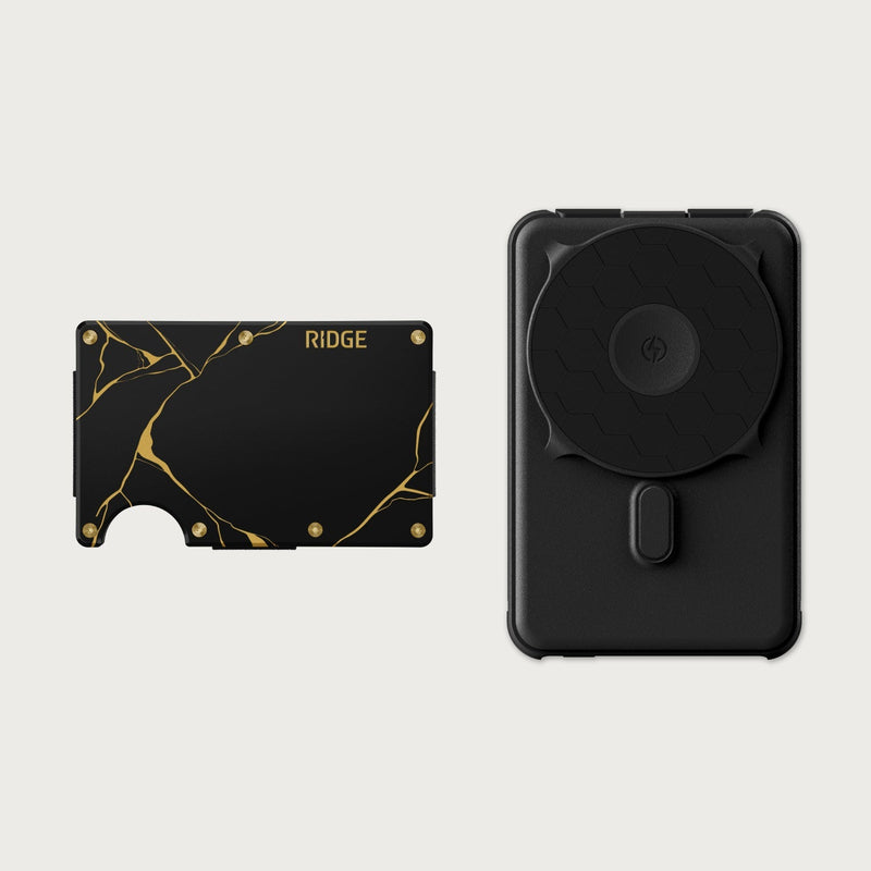 Ridge Wallet + Power Bank - Kintsugi - Black + Matte Black — image 1